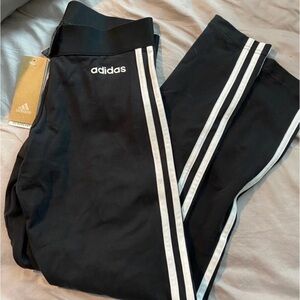Adidas Black and White Sweatpants with Iconic Stripes